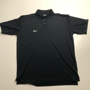 Under Armour Golf Shirt Black Polo Mens Medium
